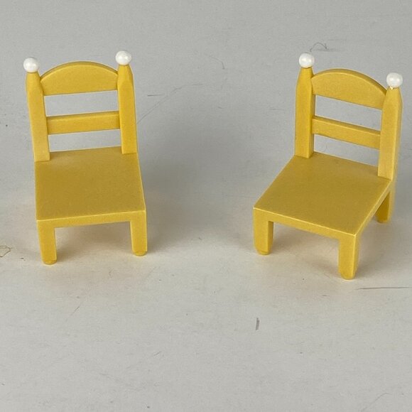 Calico Critters Epoch Sylvanian Chairs White Knobs Design On Back - Picture 1 of 4